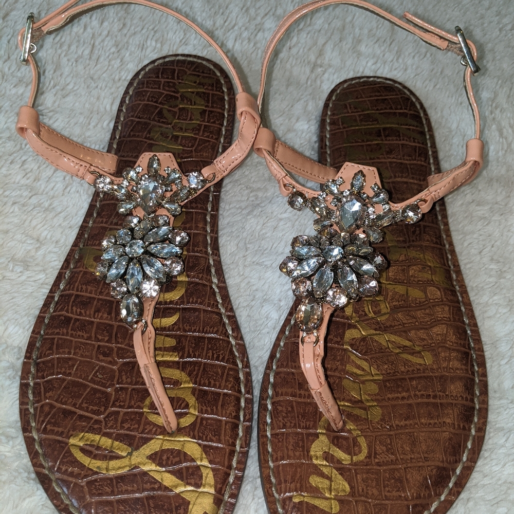 Sam Edelman Peach color jeweled sandals